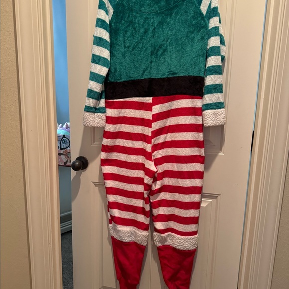 Derek Heart Holiday Elf fleece onesie.  Size small - Picture 3 of 9